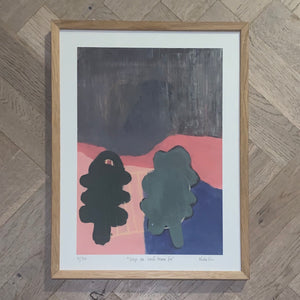 kunst, pastel, billeder, plakater, inspiration til billedvæg, 30x40 størrelse, kicki vibe, dansk kunst, maleri, litografi, linoleumstryk, farver på væggen